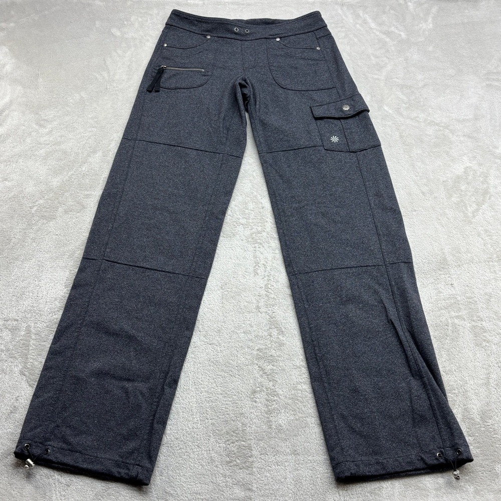 Athleta Cargo Pants Women XST Gray Heathered Straight Supplex Stretch Gorpcore